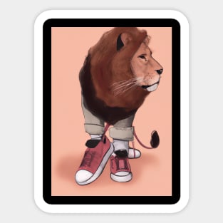 Lion wearing Sneakers Sticker